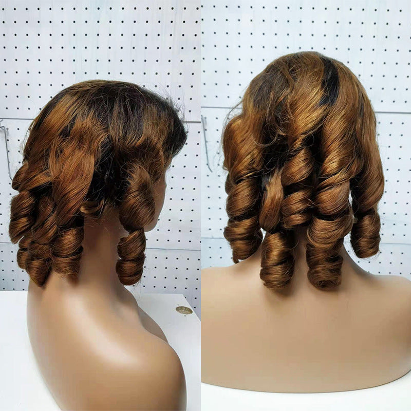 Double Draw Spring Curly Laced Human Hair Wig