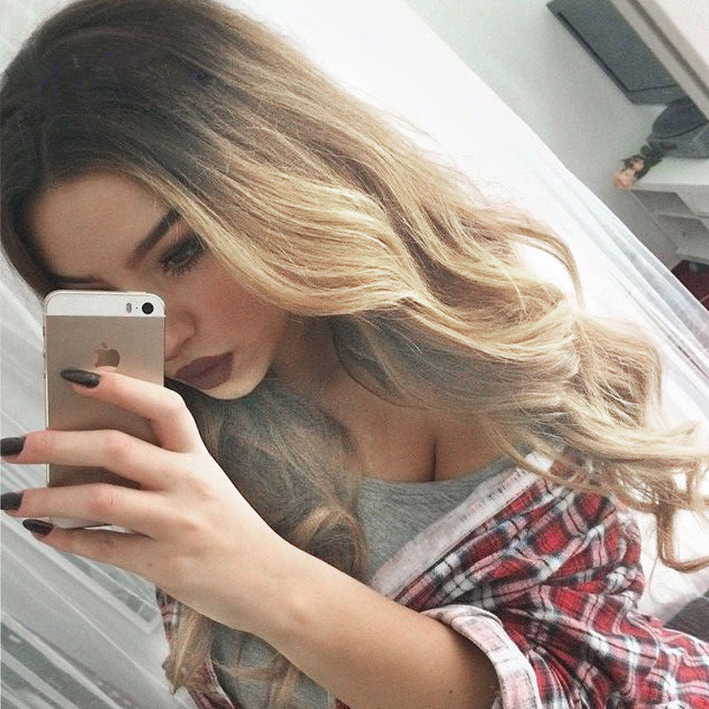 Synthetic Gradient Color Long Wavy Curly Hair