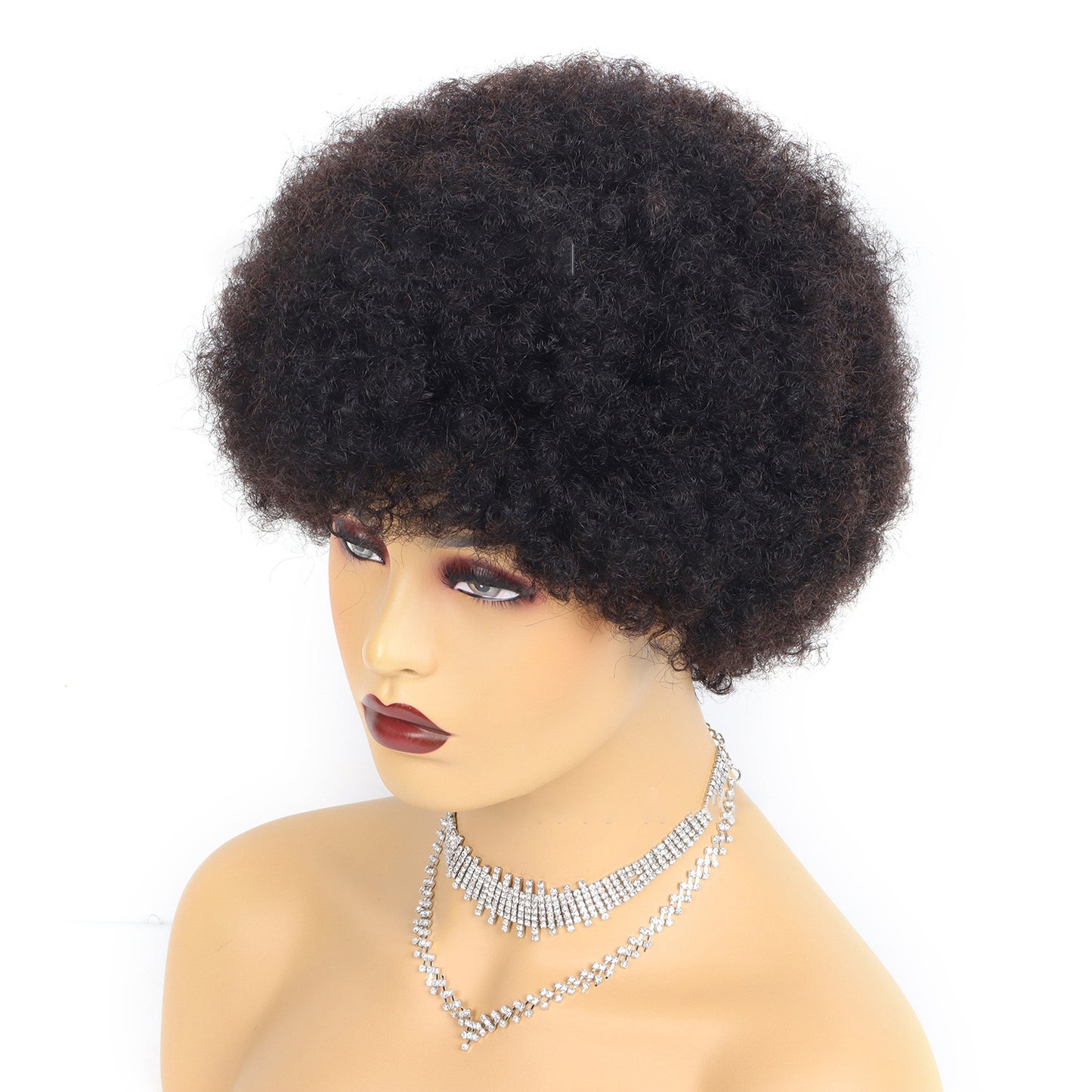 Short Kinky Afro Wig Human Hair