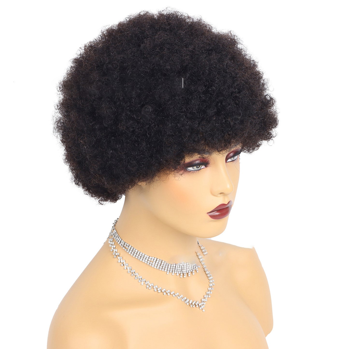 Short Kinky Afro Wig Human Hair
