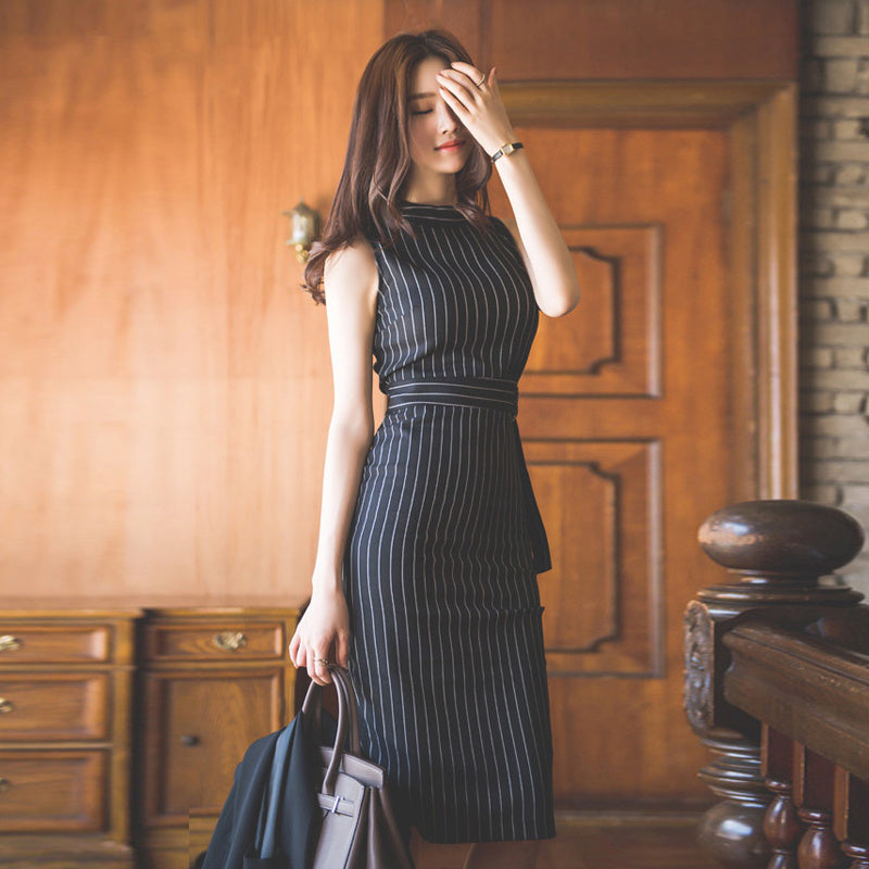Pin Strip Office Dress