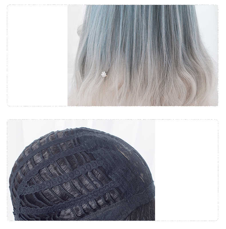 Gradient Sythetic Wig With Sideburns
