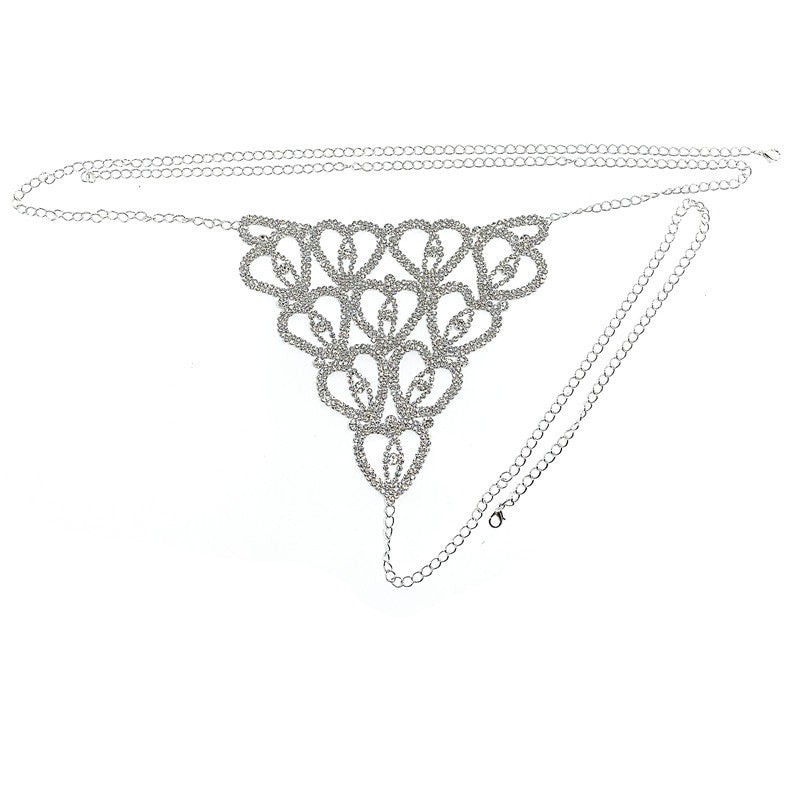 Luxury Rhinestone Body Chain Lingerie Set
