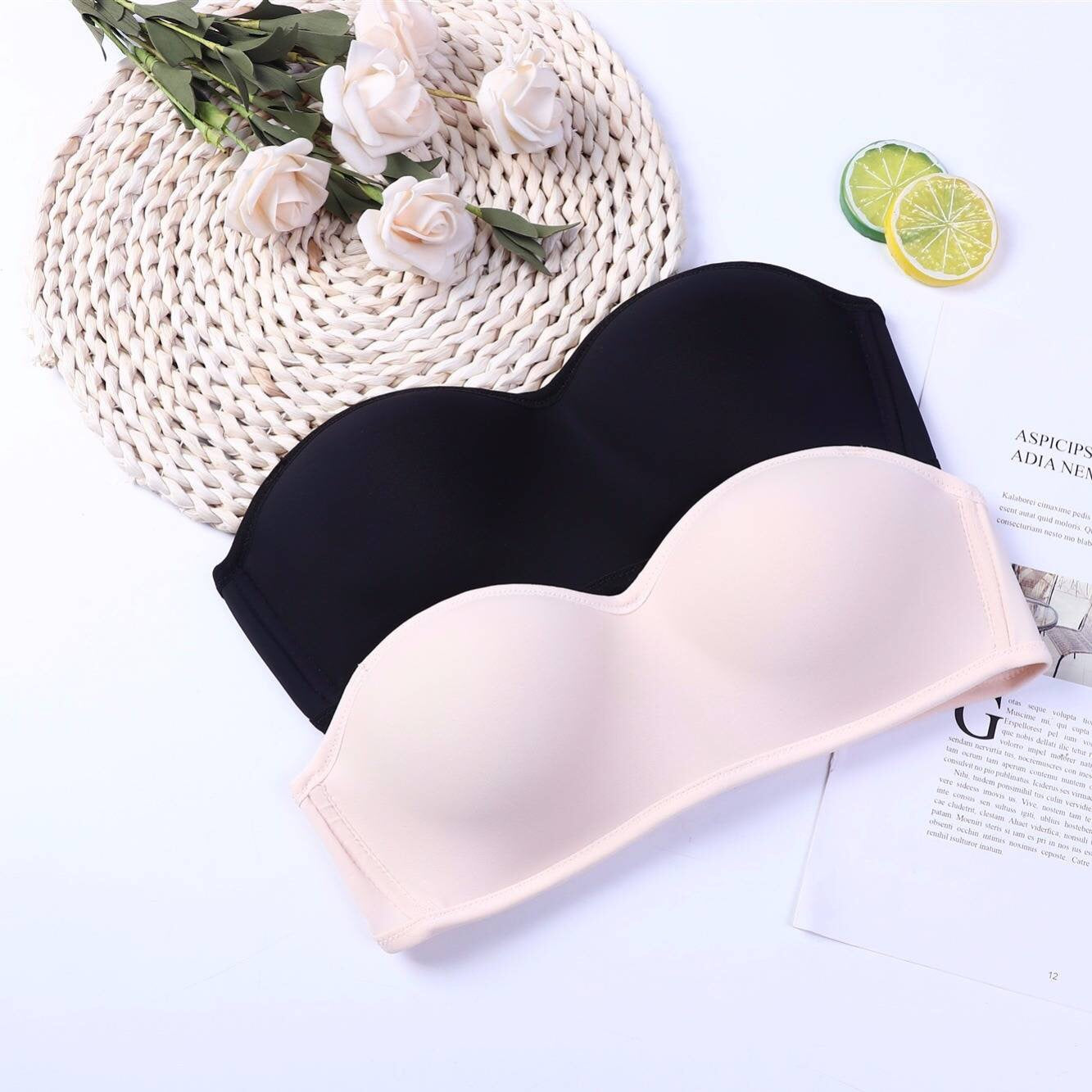 Gathered Non-Slip Bra