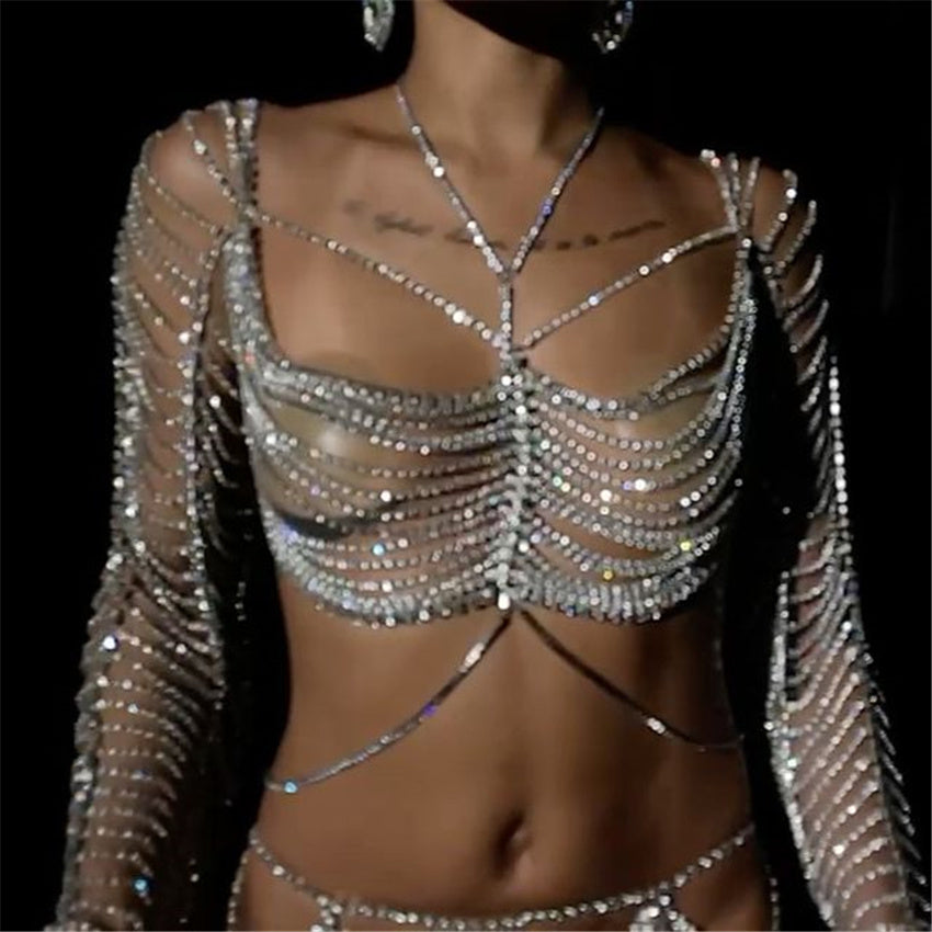 Shiny Multilayer Rhinestone Body Chain