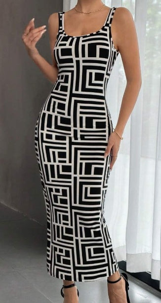 Allover Geo Print Tank Dress