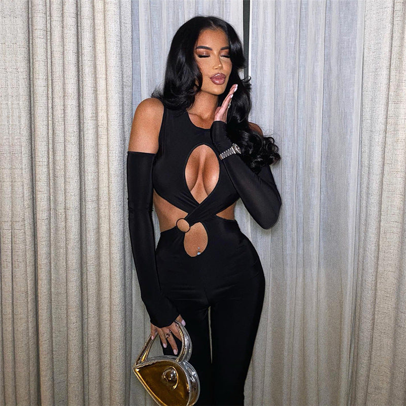 Cut-Out Patchwork Bodysuit