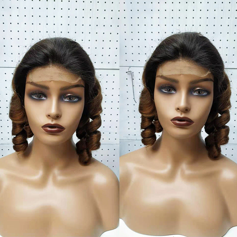 Double Draw Spring Curly Laced Human Hair Wig