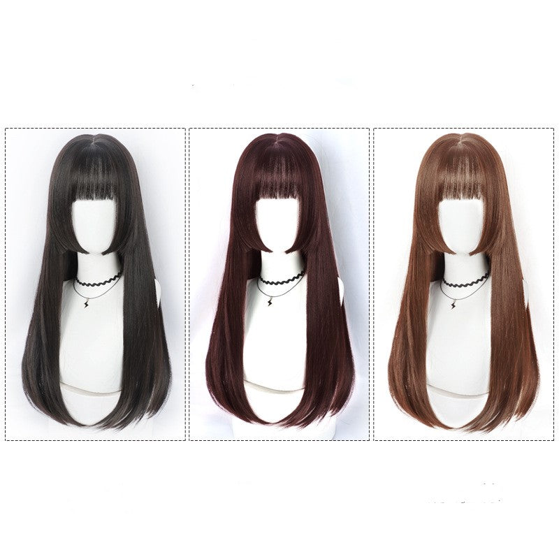Synthetic Straight Mid-Length Wig
