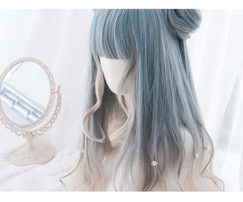 Gradient Sythetic Wig With Sideburns
