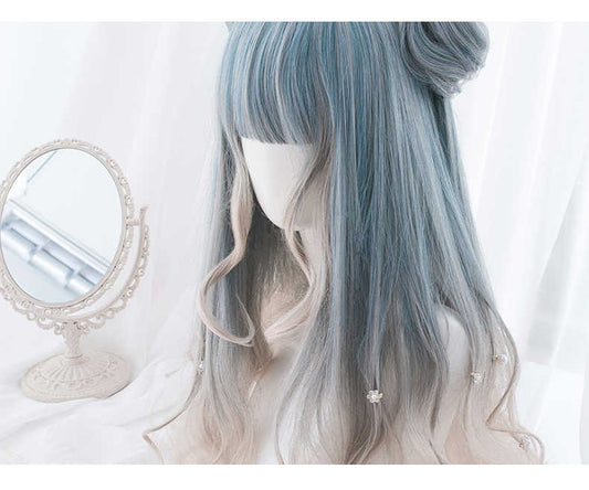 Gradient Sythetic Wig With Sideburns