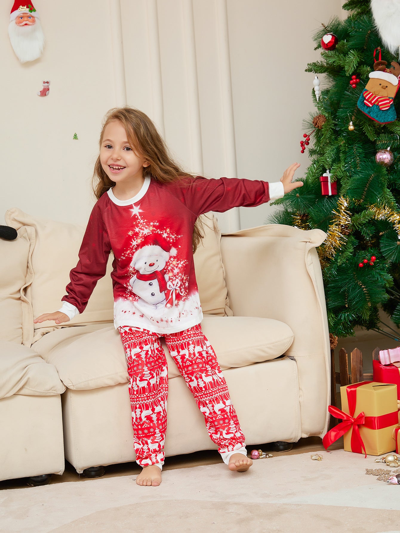 Snowman Parent-Child Christmas Pajamas
