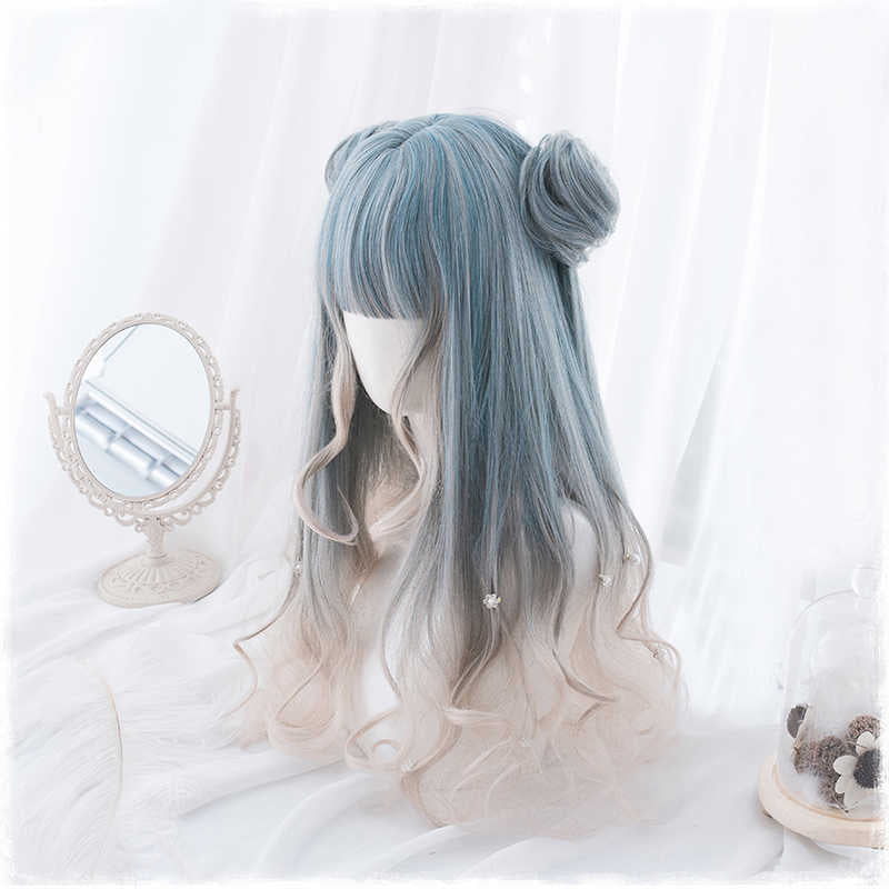 Gradient Sythetic Wig With Sideburns