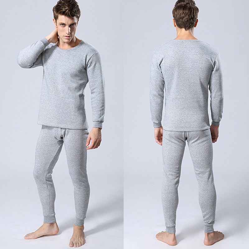 Warm Men’s Round Neck Pajamas Suit