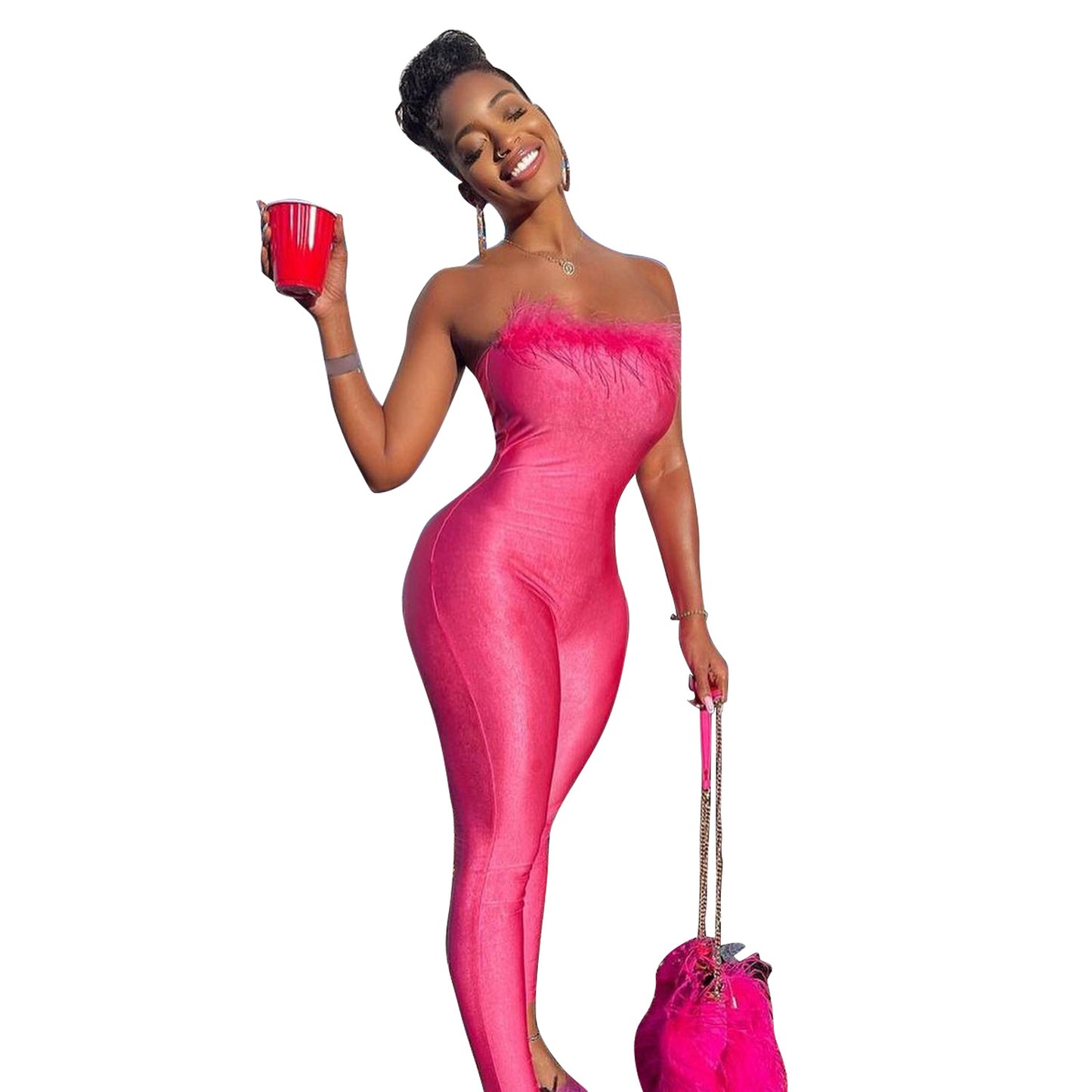 Women's Skinny Wrap Jumpsuit Trousers