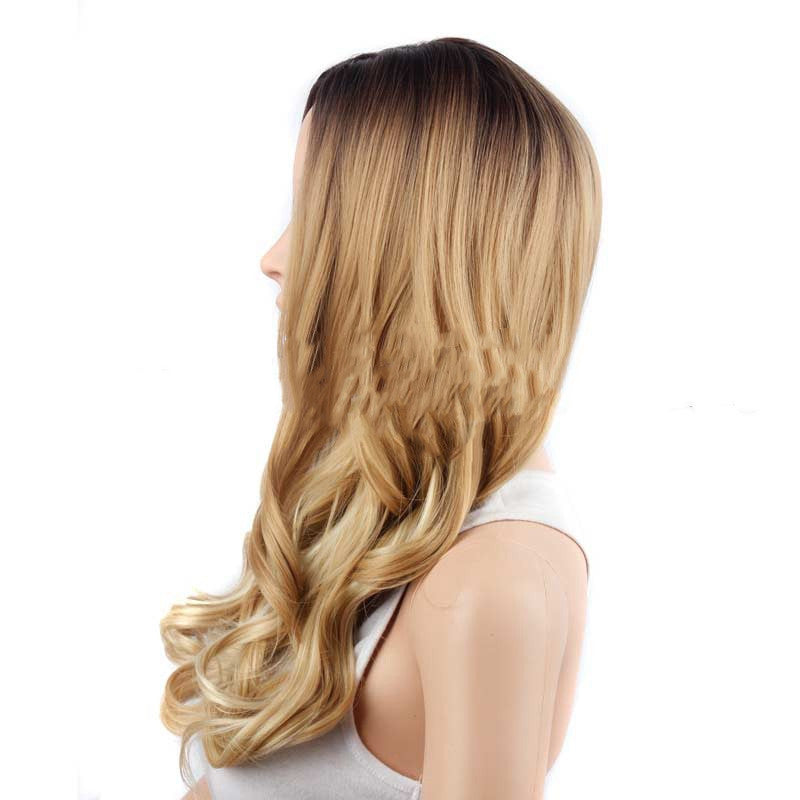 Synthetic Gradient Color Long Wavy Curly Hair