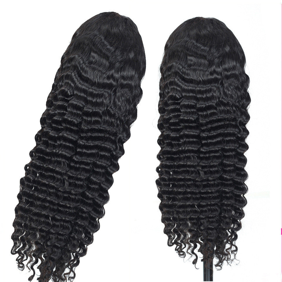 Human Hair 28 Inch Deep Wave Lace Frontal Wig