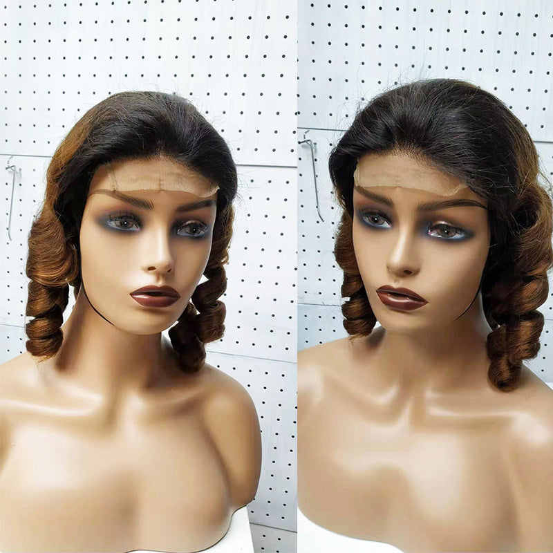 Double Draw Spring Curly Laced Human Hair Wig