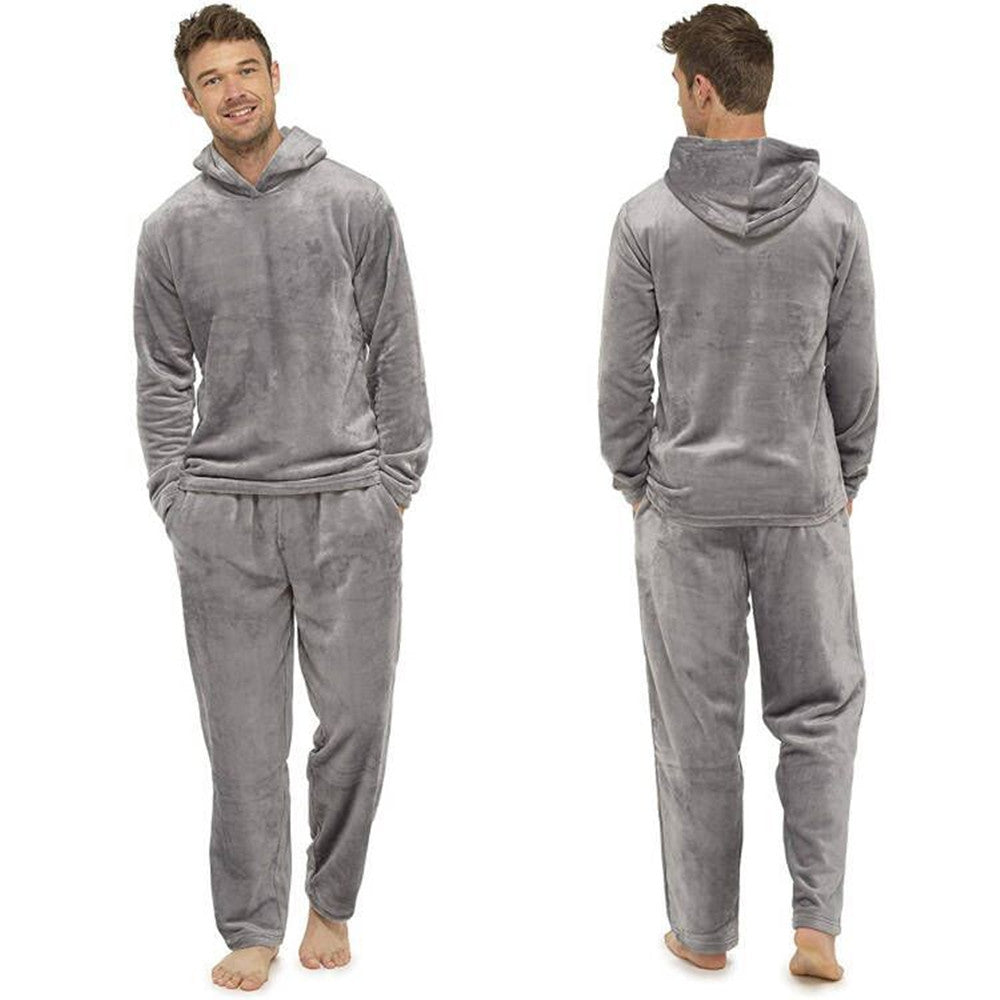 Men’s Simple Flannel Grey Pajamas