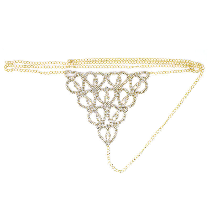 Luxury Rhinestone Body Chain Lingerie Set