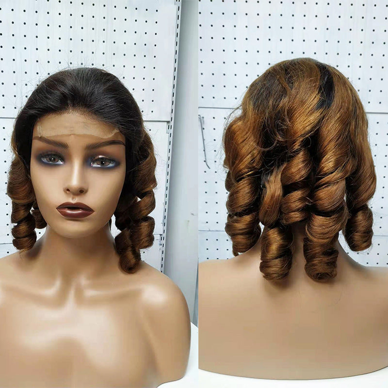 Double Draw Spring Curly Laced Human Hair Wig