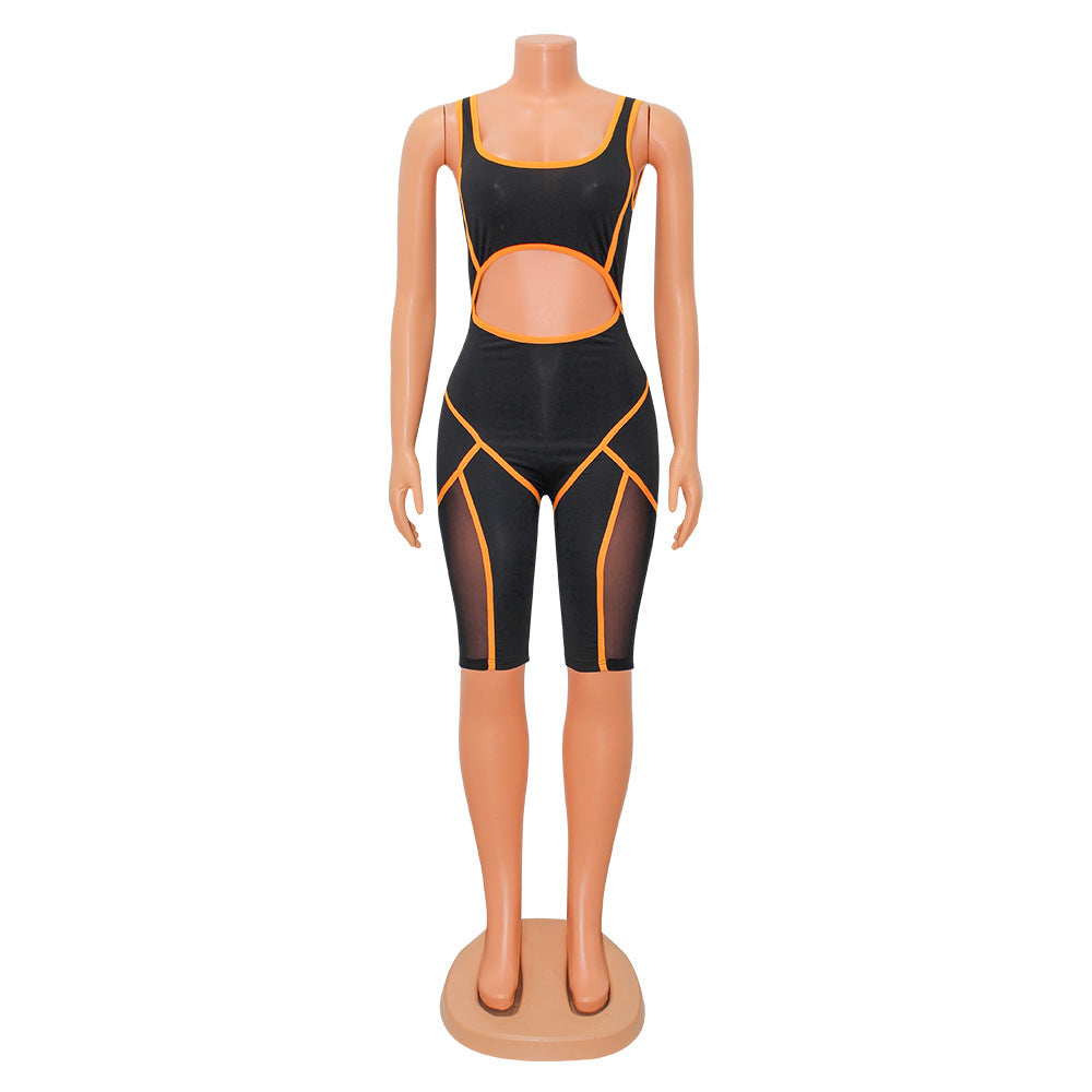 Fashion Colorblock Sleeveless Jumpsuit