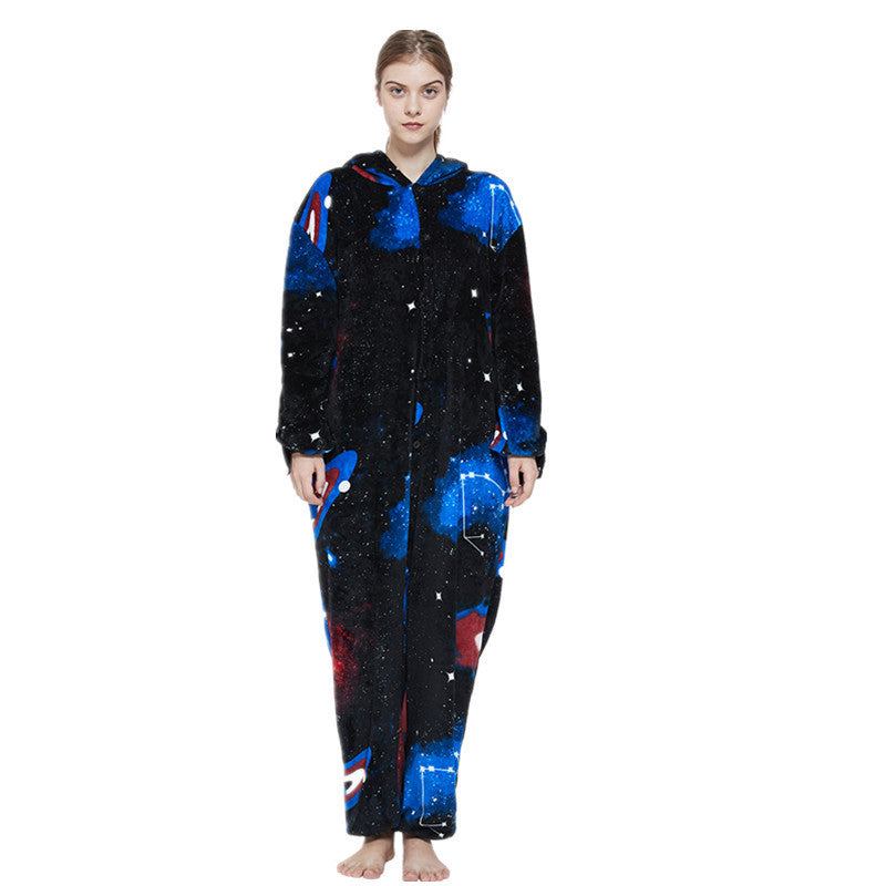 Flannel One-Piece Pajamas