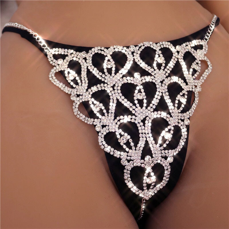 Luxury Rhinestone Body Chain Lingerie Set