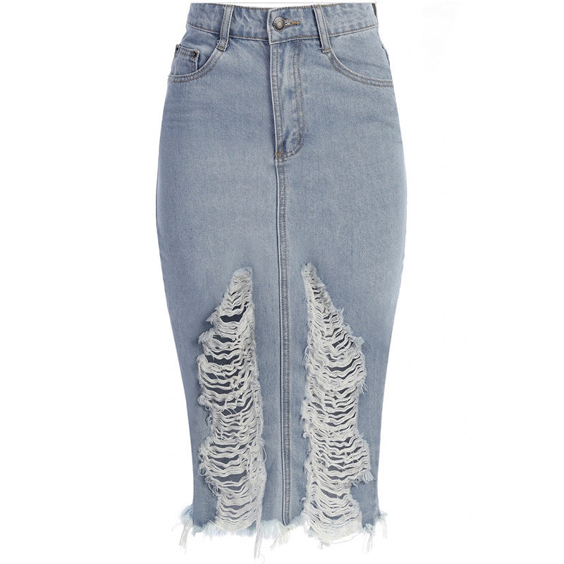 Retro Mid-Length Denim Dress