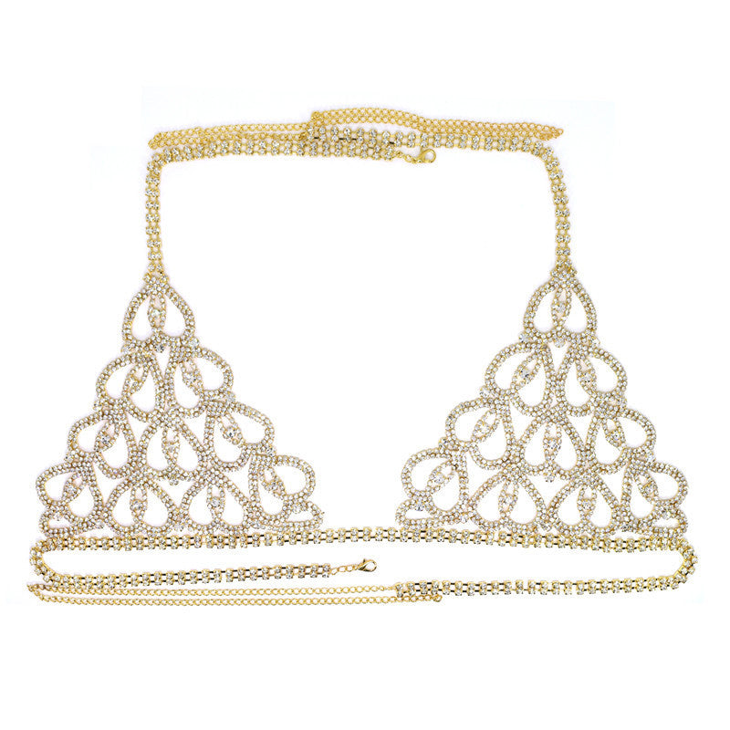 Luxury Rhinestone Body Chain Lingerie Set