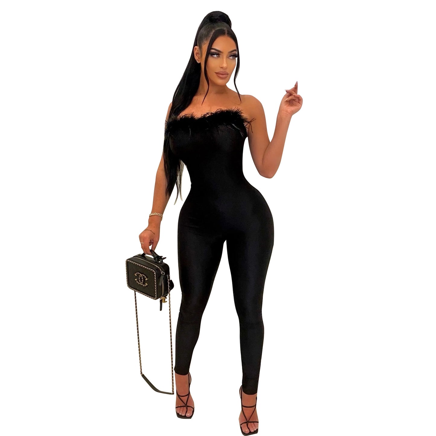 Women's Skinny Wrap Jumpsuit Trousers