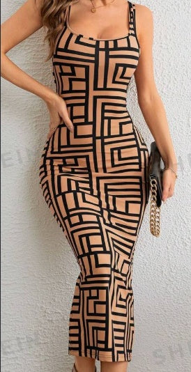 Allover Geo Print Tank Dress