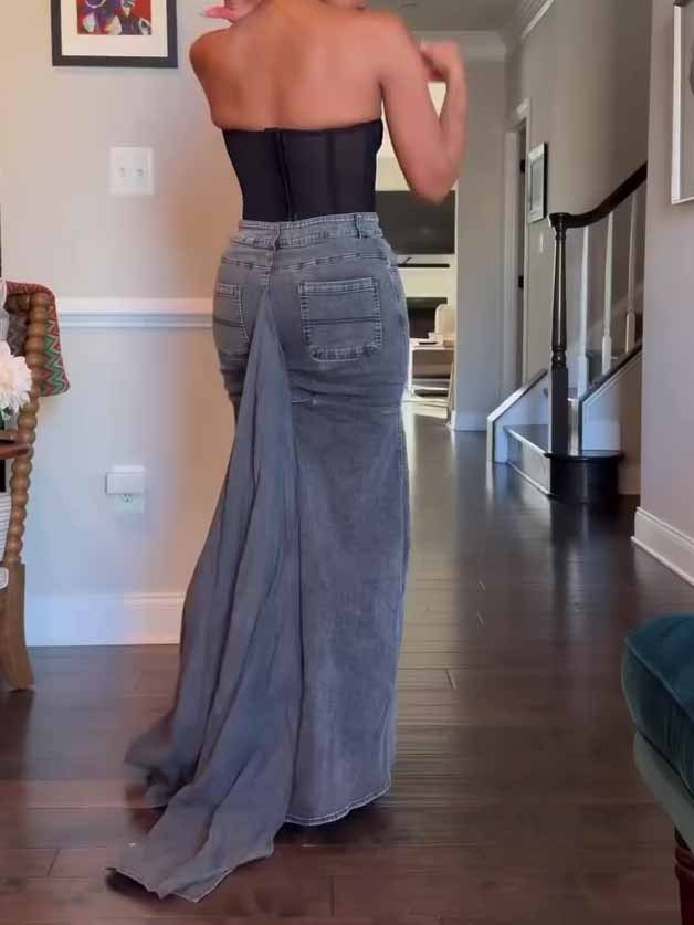 Denim Maxi Skirt