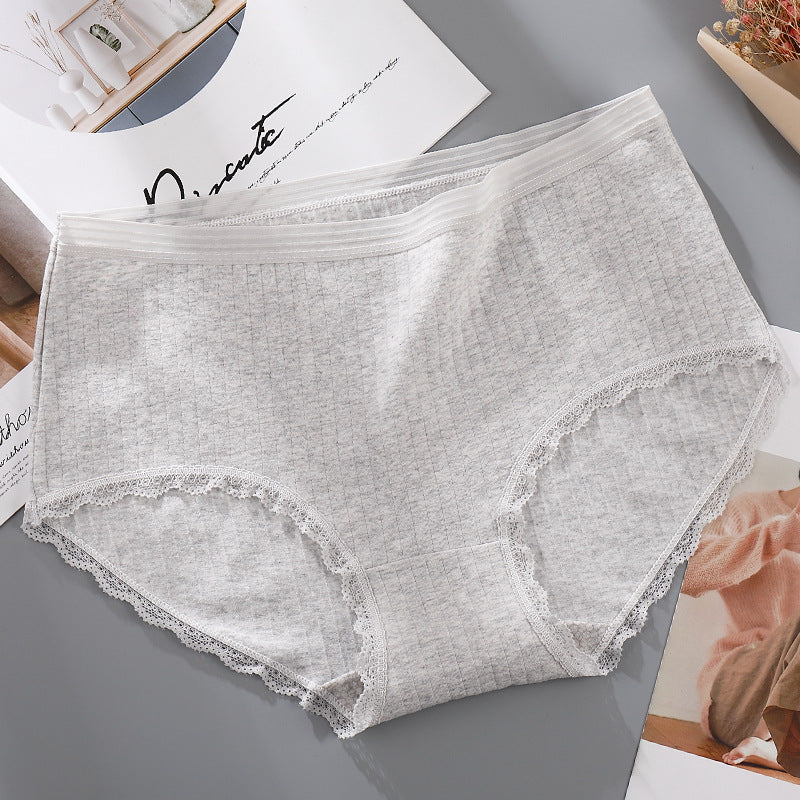 Antibacterial lace-edged panties