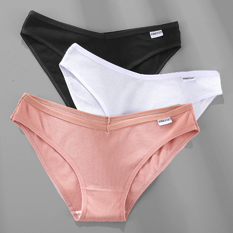 Womens 3PCS M-4XL Cotton Panties