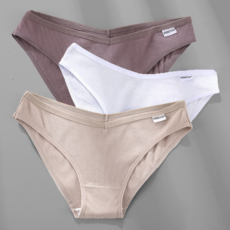 Womens 3PCS M-4XL Cotton Panties