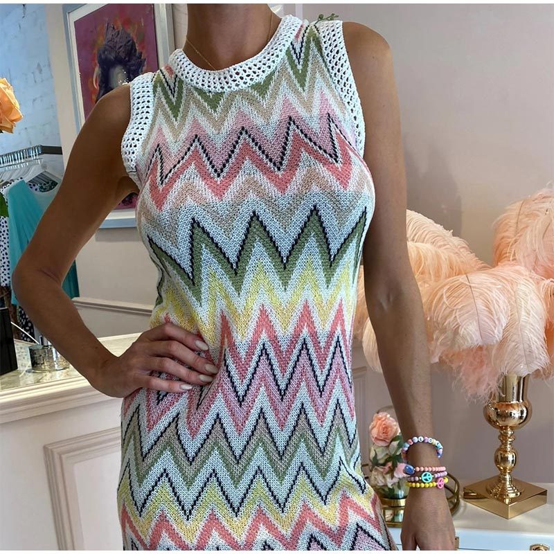 Rainbow Knit Mini Dress