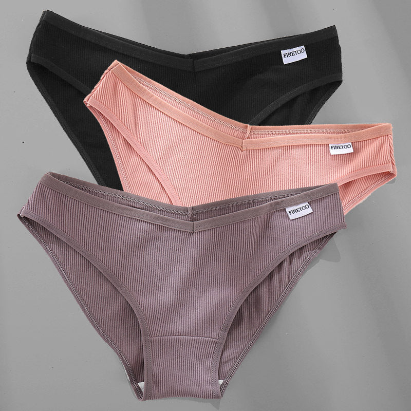 Womens 3PCS M-4XL Cotton Panties