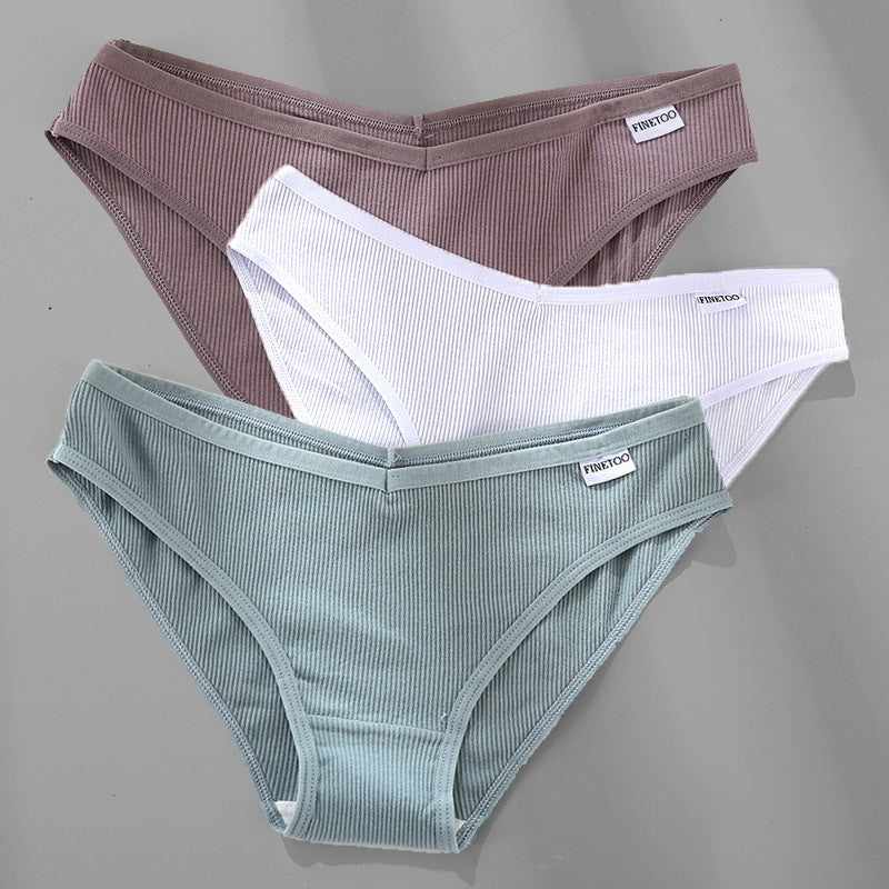 Womens 3PCS M-4XL Cotton Panties