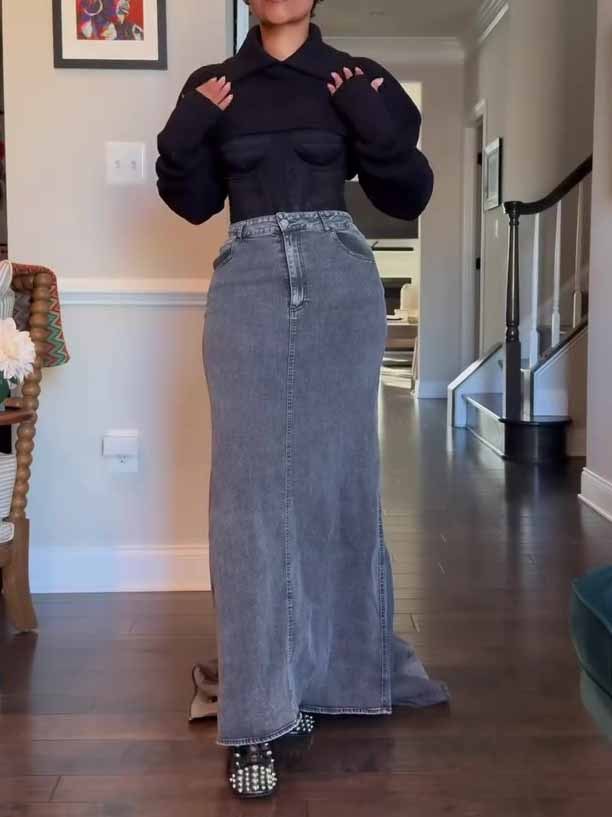 Denim Maxi Skirt