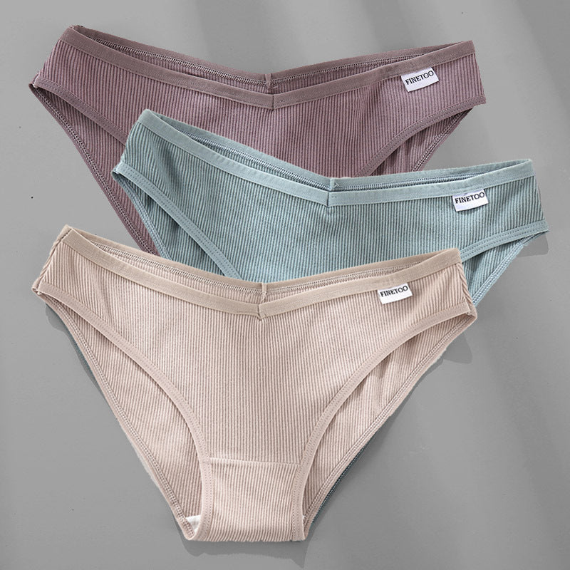 Womens 3PCS M-4XL Cotton Panties