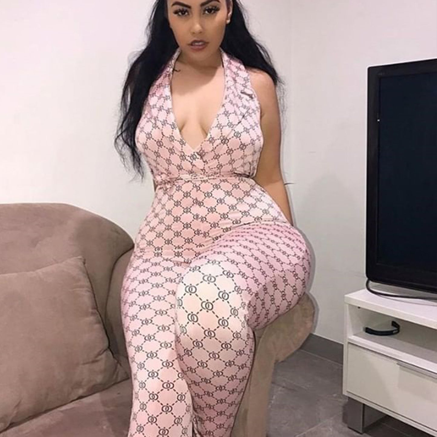 Printed Halter Jumpsuit