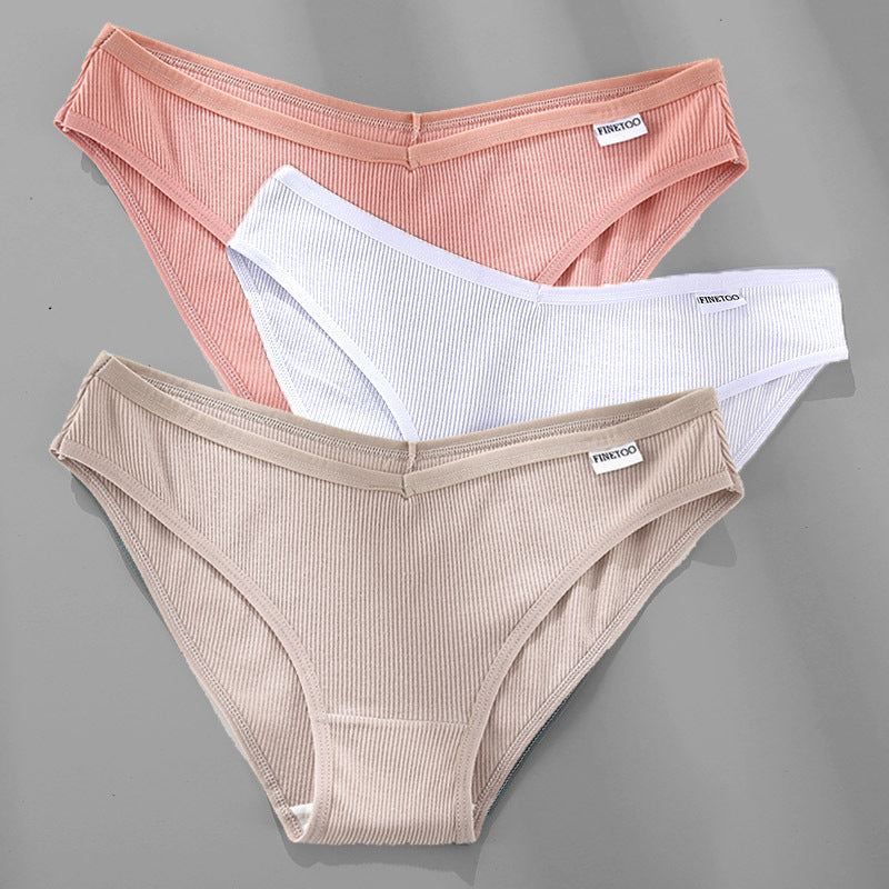Womens 3PCS M-4XL Cotton Panties