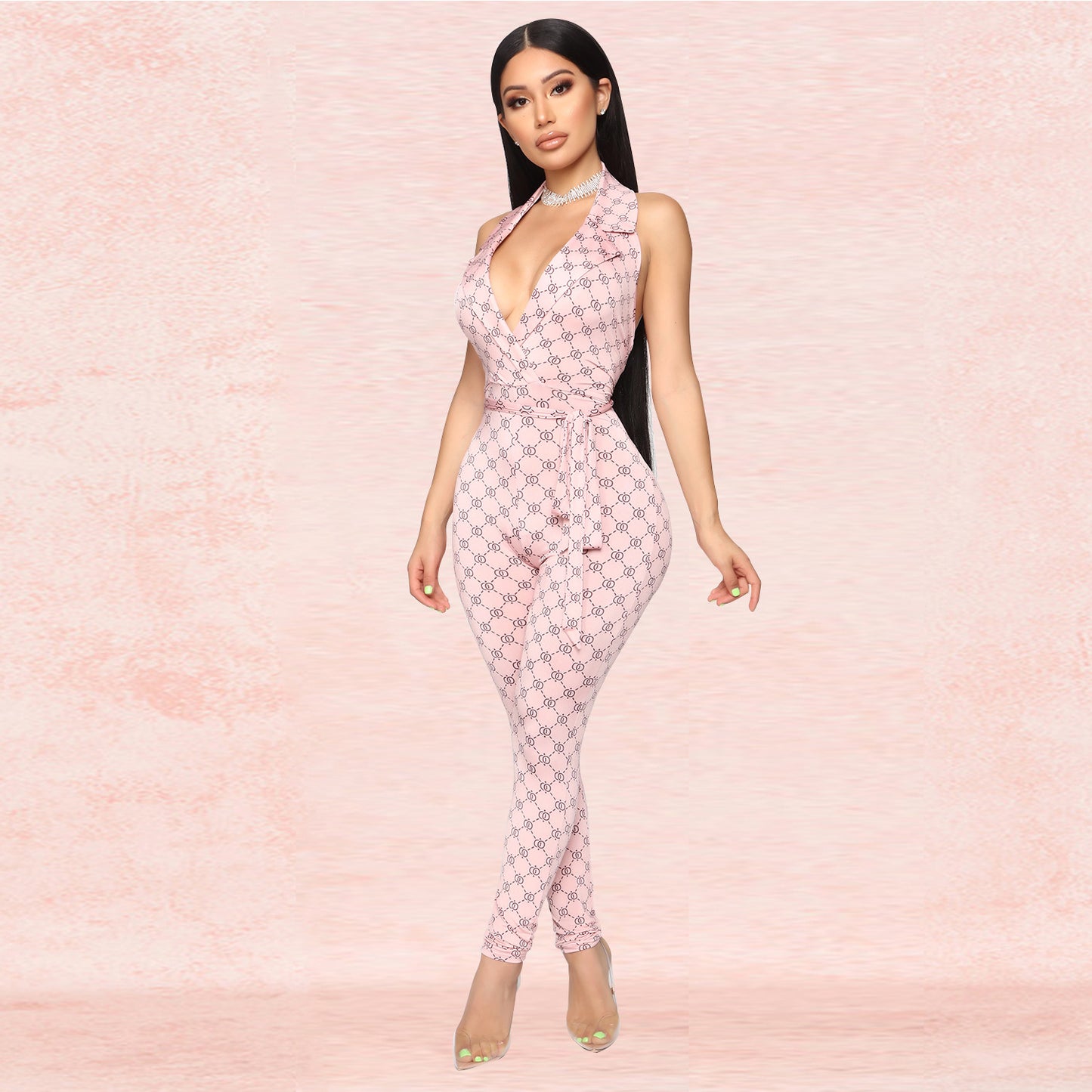Printed Halter Jumpsuit