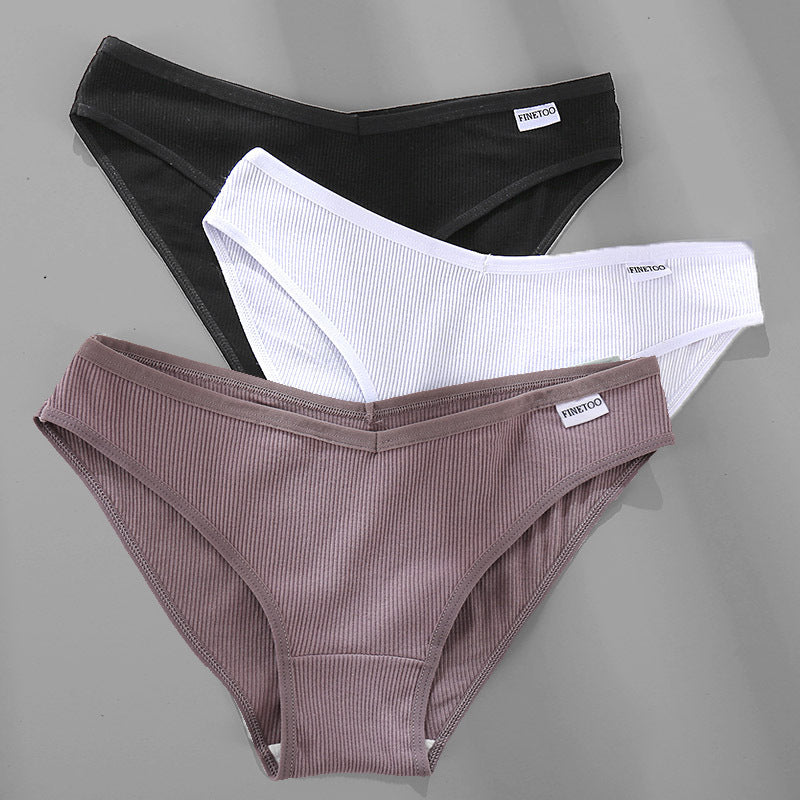 Womens 3PCS M-4XL Cotton Panties