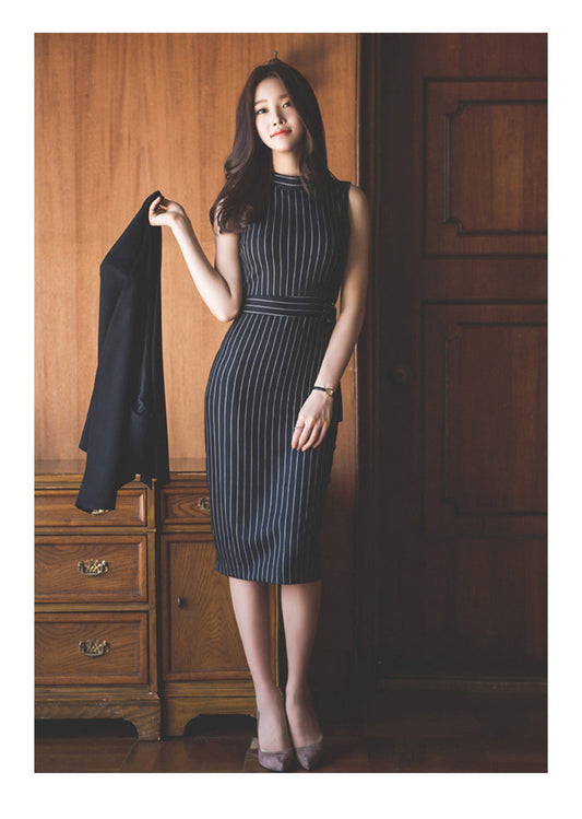 Pin Strip Office Dress