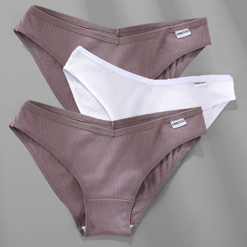 Womens 3PCS M-4XL Cotton Panties