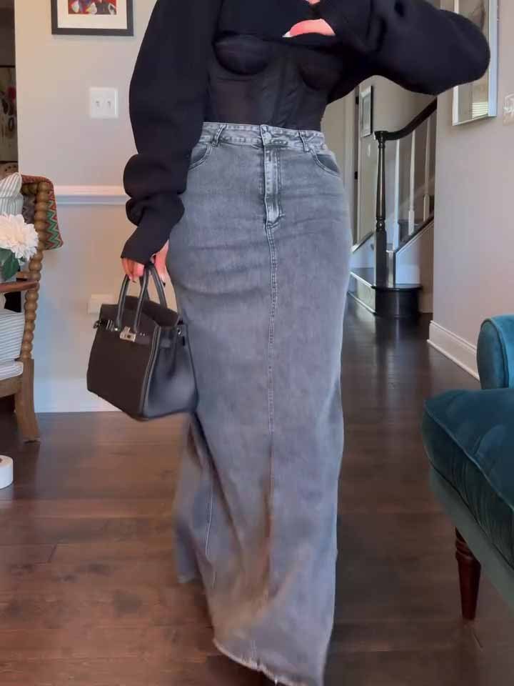 Denim Maxi Skirt