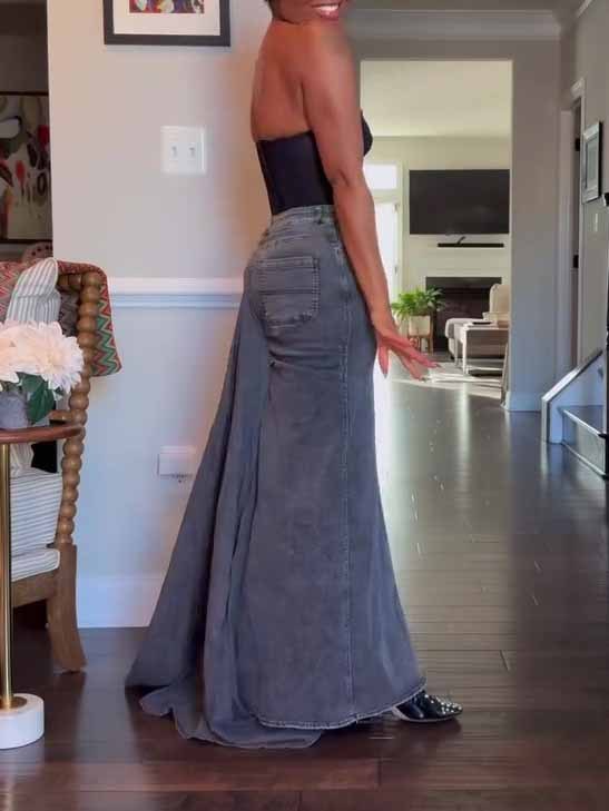 Denim Maxi Skirt