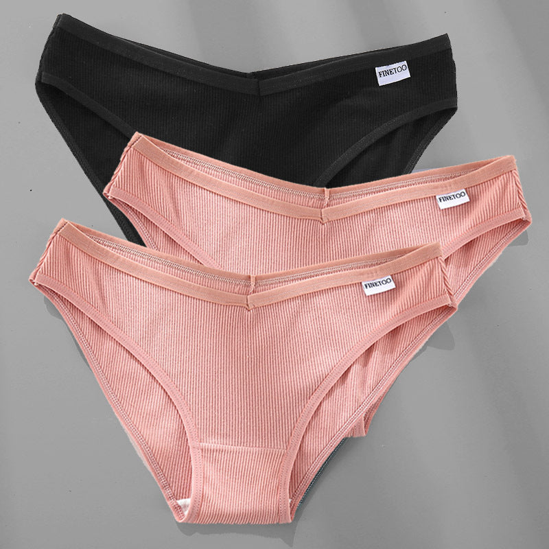 Womens 3PCS M-4XL Cotton Panties